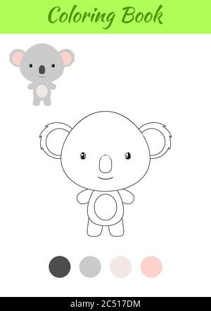 Libro da colorare bambino koala seduto. Pagina da colorare per bambini.  Attività educativa per bambini e bambini con animali carini Immagine e  Vettoriale - Alamy