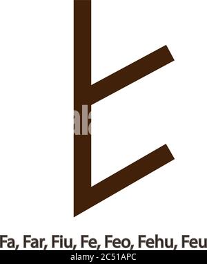 Rune. Lettera di alfabeti rune. Simbolo e simbolo. Illustrazione Vettoriale