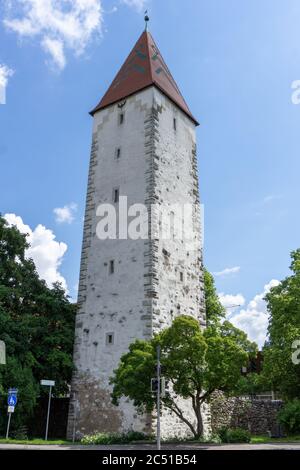 Ravensburg, BW / Germania - 21 giugno 2020: Vista sulla storica torre di Spitalturm a Ravensburg, in Germania Foto Stock