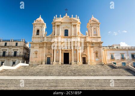 Antica cattedrale barocca di noto, Sicilia, Italia Foto Stock