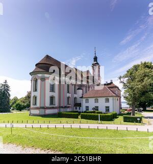 Birnau, BW / Germania - 20 giugno 2020: Vista sulla storica cattedrale di Birnau sul lago di Costanza, nella Germania meridionale Foto Stock