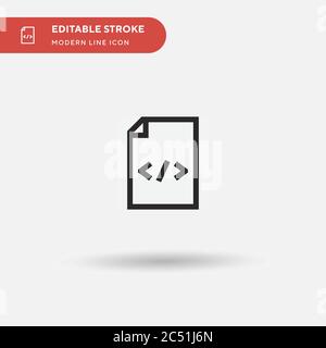 Icona vettore semplice file HTML. Modello di disegno simbolo illustrazione per elemento UI mobile Web. Pittogramma moderno a colori perfetto su tratto modificabile. HTML icone di file per il tuo progetto aziendale Illustrazione Vettoriale