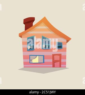 Semplice illustrazione vettoriale della casa di Cartoon Illustrazione Vettoriale
