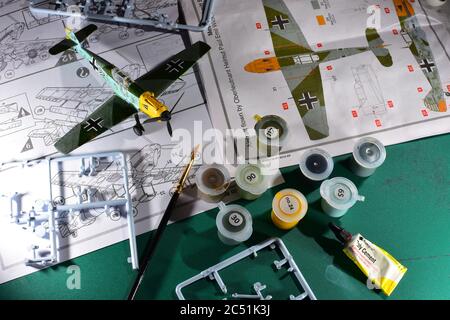 Messerschmitt Bf109E-4 Airfix modello 1:72 in scala Foto Stock