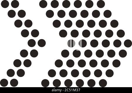 freccia destra disegno dell'illustrazione vettoriale dell'icona stile linea punteggiata Illustrazione Vettoriale