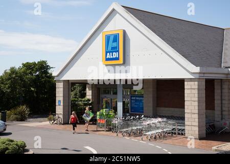 Aldi supermercato, Jubilee Retail Park, Weymouth Foto Stock