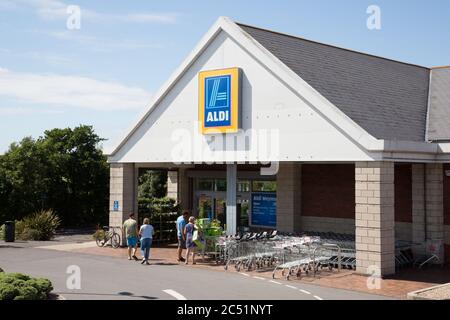 Aldi supermercato, Jubilee Retail Park, Weymouth Foto Stock