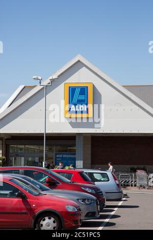 Aldi supermercato, Jubilee Retail Park, Weymouth Foto Stock