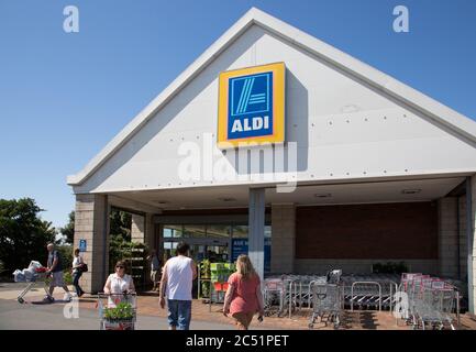 Aldi supermercato, Jubilee Retail Park, Weymouth Foto Stock