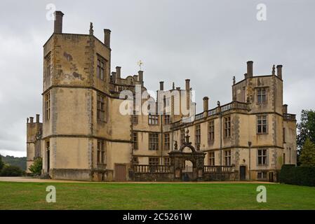 Sherbourne New Castle and Lodge, una residenza Tudor ed ex casa di Sir Walter Raleigh, ora parte della Digby Estate in Dorset Foto Stock