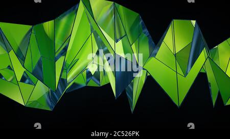 Verde moderno fondo poly basso. Rendering 3D Foto Stock