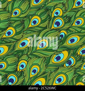 Cartoon etnia vettore Feathers modello senza giunture Illustrazione Vettoriale