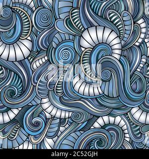 Seamless abstract disegnati a mano modello onde Illustrazione Vettoriale