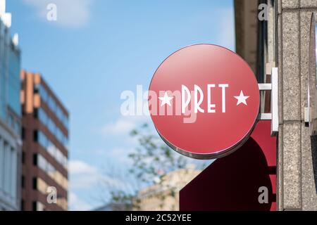 Washington, D.C. / USA - Giugno 14 2020: Storefront di Pret a Manger ristorante a Washington. Foto Stock