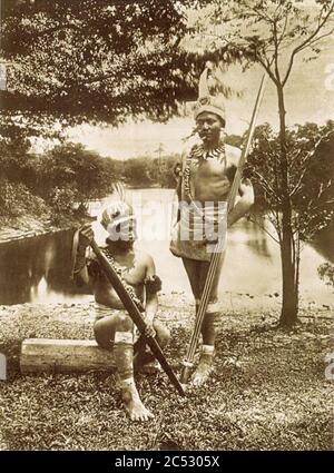 Indiani fiume japura amazone 1865. Foto Stock