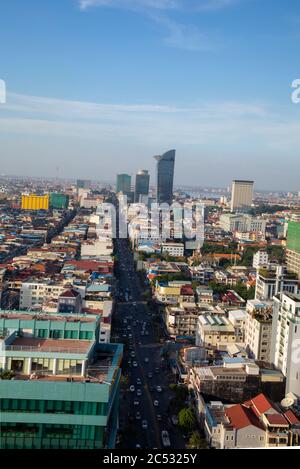 Phnom Penh Panoramica giorno Foto Stock