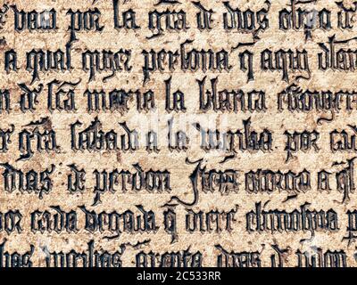 Primo piano di scrittura latina scolpita sulla pietra Foto Stock
