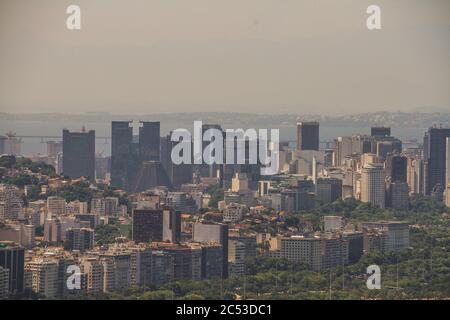 Vista aerea del centro di Rio de Janeiro Foto Stock