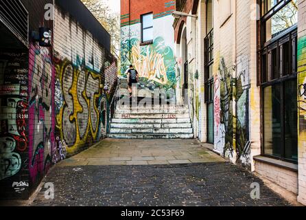 Vicolo nel quartiere Altona a Fischmark ad Amburgo. Foto Stock