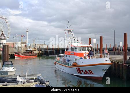 Sar barca, Search e salvataggio nave nel porto di List sull'isola di Sylt, Germania. Foto Stock