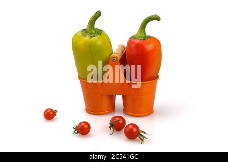 Peperone dolce e ciliegia pomodori.Still vita. Foto Stock