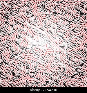 Modello tecnologico astratto con particelle di punti multiple. Sfondo colorato della griglia di particelle. Illustrazione futuristica vettoriale. Illustrazione della matrice digitale Illustrazione Vettoriale