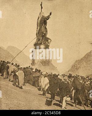 Inaguración Cristo Redentor de Los Andes. Foto Stock