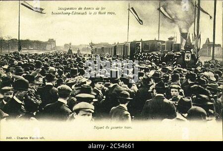 Inaugurazione del Chemin de fer Luxembourg - Echternach (13601). Foto Stock