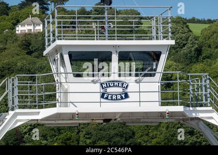 Dartmouth Higher Ferry, traghetto che attraversa il fiume Dart, Dartmouth, Regno Unito Foto Stock