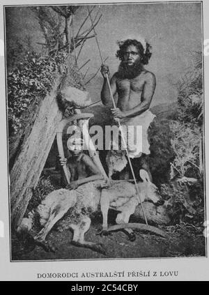 Indigeni Australiani Hunters 1901 Korensky. Foto Stock