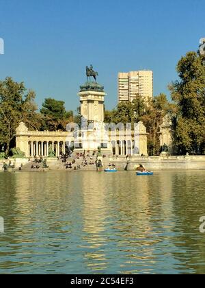 Monumenti e opere d'arte nel centro di Madrid Foto Stock