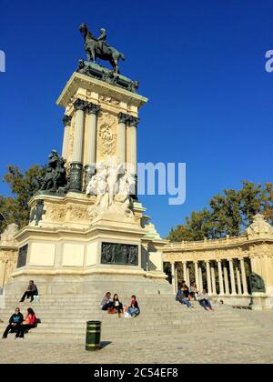 Monumenti e opere d'arte nel centro di Madrid Foto Stock