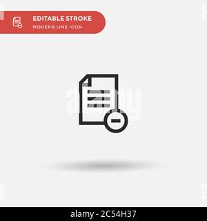 Icona Rimuovi vettore semplice file. Modello di disegno simbolo illustrazione per elemento UI mobile Web. Pittogramma moderno a colori perfetto su tratto modificabile. Rimuovi icone di file per il tuo progetto aziendale Illustrazione Vettoriale