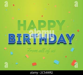Carta di compleanno. Illustrazione vettoriale. Buon compleanno saluto tipografico design. Illustrazione Vettoriale