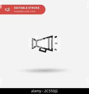 Icona di un semplice vettore megafono. Modello di disegno simbolo illustrazione per elemento UI mobile Web. Pittogramma moderno a colori perfetto su tratto modificabile. Icone di megafono per il vostro progetto di affari Illustrazione Vettoriale