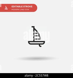 Icona vettore semplice di Windsurf. Modello di disegno simbolo illustrazione per elemento UI mobile Web. Pittogramma moderno a colori perfetto su tratto modificabile. Icone di windsurf per il vostro progetto aziendale Illustrazione Vettoriale