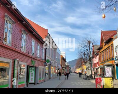 Nelle strade di Lillehammer in Norvegia Foto Stock