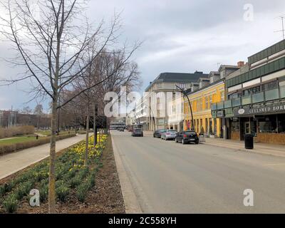 Nelle strade di Hamar Norvegia Foto Stock