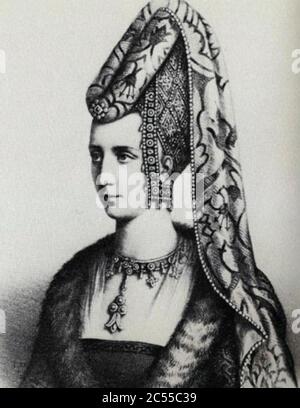 Isabeau di Baviera regina. Foto Stock