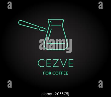 L'icona degli accessori per caffè vettoriale con il segno della lettera può essere utilizzata come logotipo Illustrazione Vettoriale