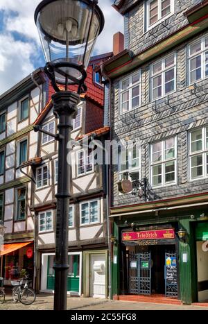 Magniviertel, facciate di case, architettura cittadina, Braunschweig, bassa Sassonia, Germania, Europa Foto Stock