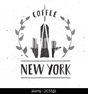 New York City Template Calligraphy Pen Brush Vector disegnata a mano Illustrazione Vettoriale