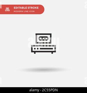 Icona vettore semplice nastro video. Modello di disegno simbolo illustrazione per elemento UI mobile Web. Pittogramma moderno a colori perfetto su tratto modificabile. Icone di nastri video per il vostro progetto aziendale Illustrazione Vettoriale