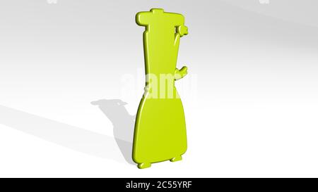 Mixer realizzato con illustrazione 3D di una scultura metallica lucida con l'ombra su sfondo chiaro. Attrezzatura e audio Foto Stock