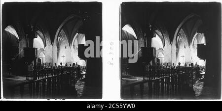 Interior de l'églésia de Sant Pere de Ripoll. Foto Stock