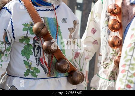 Rhöner Maskenfastnacht, Oberelsbach, Rhön-Grabfeld, Franconia, Baviera, Germania, Foto Stock