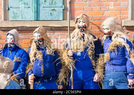 Rhöner Maskenfastnacht, Oberelsbach, Rhön-Grabfeld, Franconia, Baviera, Germania, Foto Stock