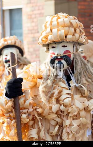 Rhöner Maskenfastnacht, Oberelsbach, Rhön-Grabfeld, Franconia, Baviera, Germania, Foto Stock