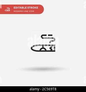 Icona vettore semplice sigaro. Modello di disegno simbolo illustrazione per elemento UI mobile Web. Pittogramma moderno a colori perfetto su tratto modificabile. Icone di sigari per il vostro progetto di affari Illustrazione Vettoriale