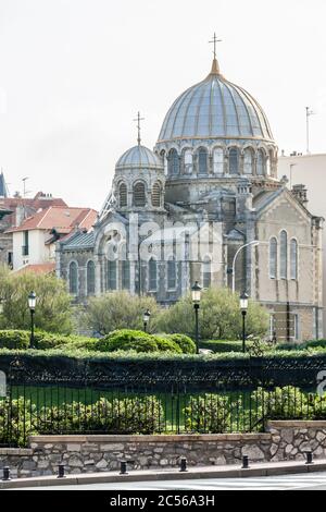 Vista della chiesa ortodossa di Russion a Biarritz Foto Stock